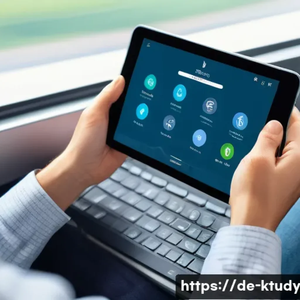 디지털 학습 플랫폼의 선택 기준 - A modern digital learning platform interface displayed on multiple devices including a smartphone, t...